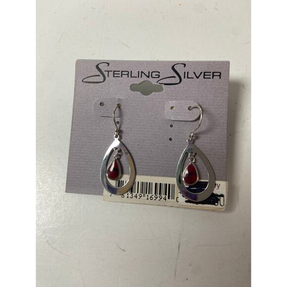 Vintage Sterling Silver Teardrop Earrings Boho Chic - Picture 1 of 3